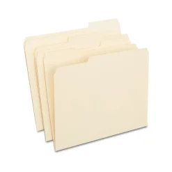 File Folders|Staples 100% Recycled File Folders, 1/3-Cut Tab, Letter Size, 100/Box (ST246850/246850)