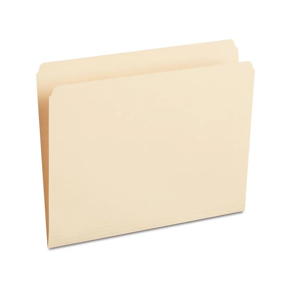 File Folders|Staples 100% Recycled File Folder, Single Tab, Letter Size, 100/Box (ST393125/393125)