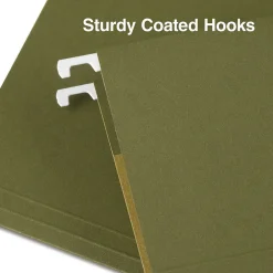 Hanging File Folders|Staples ® 100% Recycled Hanging File Folders, Stright Cut, Letter Size, Standard Green, 25/Box (ST521229/521229)
