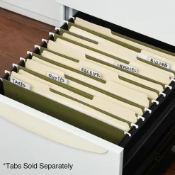 Hanging File Folders|Staples ® 100% Recycled Hanging File Folders, Stright Cut, Letter Size, Standard Green, 25/Box (ST521229/521229)