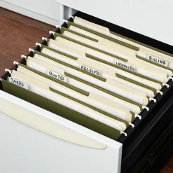 Hanging File Folders|Staples 100% Recycled Hanging File Folder, 1/5-Cut Tab, Legal Size, Standard Green, 25/Box (ST16402/TR16402)