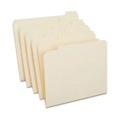 File Folders|Staples 30% Recycled Reinforced File Folders, 1/5-Cut Tab, Letter Size, 100/Box (ST509000/509000)
