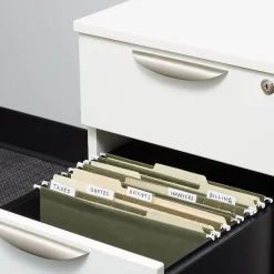 Hanging File Folders|Staples 100% Recycled Reinforced Hanging File Folder, 1/5-Cut Tab, Letter Size, Standard , 25/Box (TR16403) Green