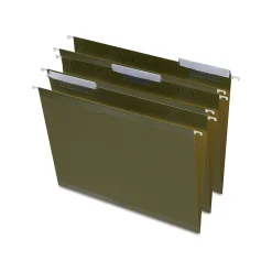 Hanging File Folders|Staples 100% Recycled Reinforced Recycled Hanging File Folder, 1/3-Cut Tab, Letter Size, Standard Green, 25/Box