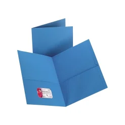 Pocket Folders|Staples 10% Recycled Smooth 2-Pocket Paper Presentation Folder, , 10/Pack (13381-US) Light Blue