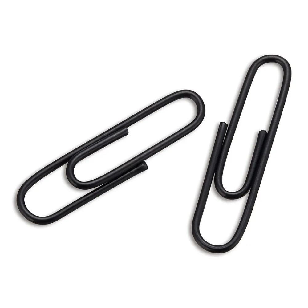 Clips & Fasteners|Staples ® #1 Size Vinyl-Coated Paper Clips, Black, 100/Pack