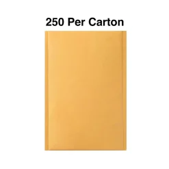 Outlet Staples 5.75" x 9" Self-Sealing Bubble Mailer, #00, Kraft, 250/Carton (ST56652)