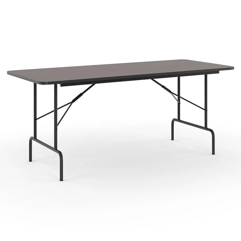 Folding Tables*Staples 6' x 30" Wooden Heavy Duty Folding Table, Walnut (58366)