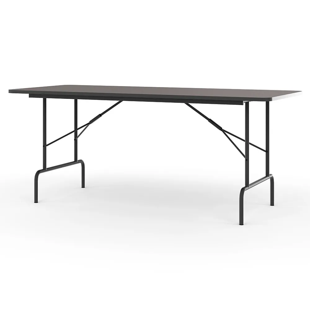 Folding Tables*Staples 6' x 30" Wooden Heavy Duty Folding Table, Walnut (58366)