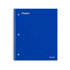 Subject Notebooks|Staples Accel 1-Subject Subject Notebook, 8-1/2" x 11", Graph Ruled, Assorted, 12/Pack (25855CT)