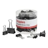 Clips & Fasteners|Staples Assorted Binder Clips, 1" Capacity, Black, 60 Clips/Pack (ST15339-CC)