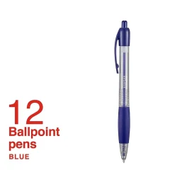 Pens|Staples Ballpoint Retractable Pens, Fine Point, Blue Ink, Dozen (50788)
