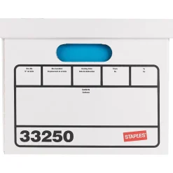 File Storage|Staples Basic Duty Corrugated File Boxes, Letter/Legal Size, White, 15/Pack (33250)