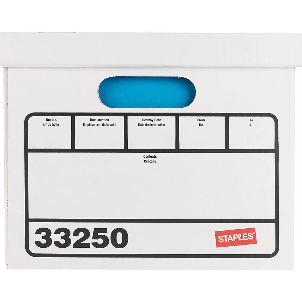 File Storage|Staples Basic Duty Corrugated File Boxes, Letter/Legal Size, White, 15/Pack (33250)