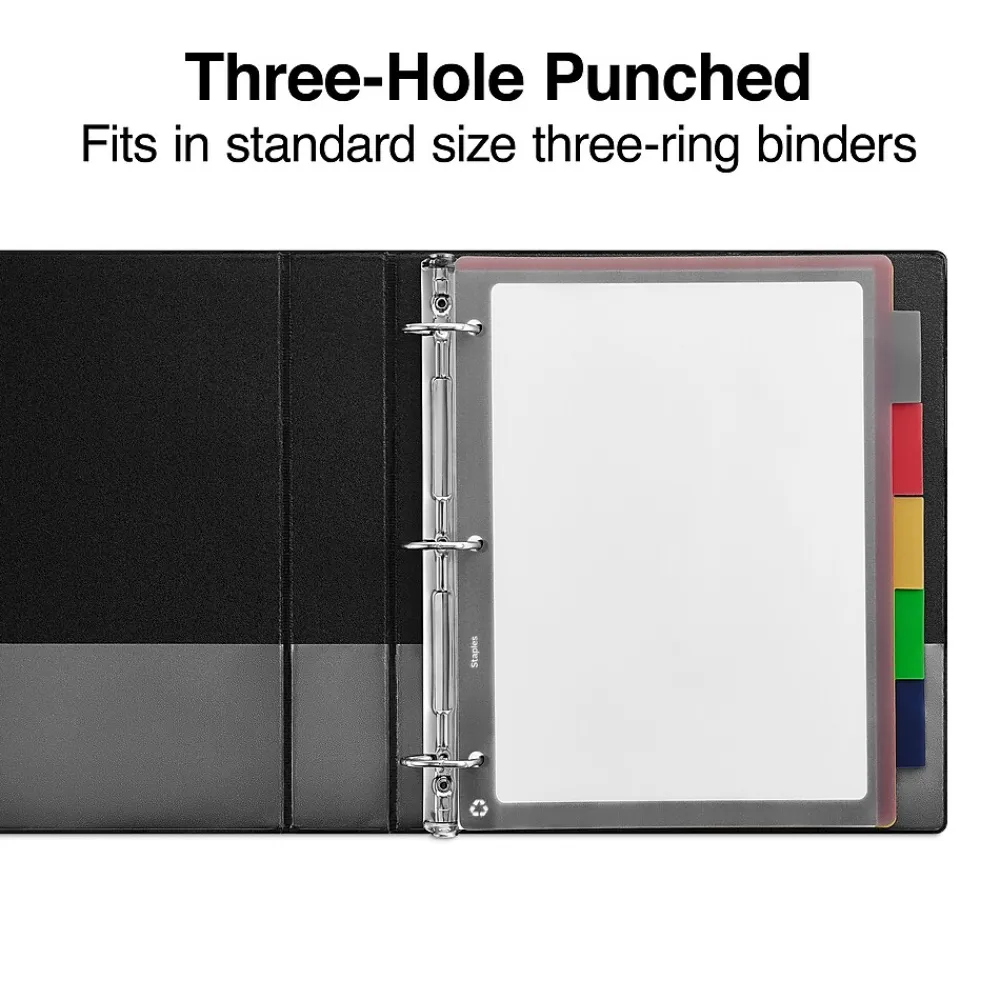 Dividers|Staples Better Print & Apply Label Plastic Divider, 5 Tabs, Assorted Colors, 1 Set (23279-CC)