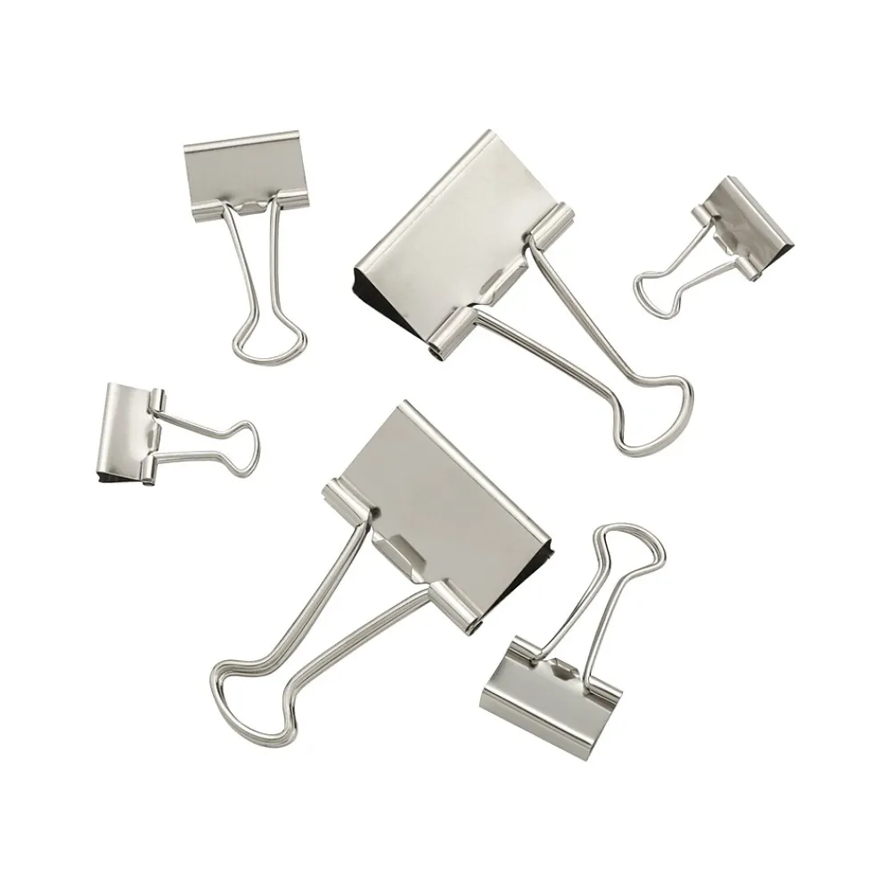 Clips & Fasteners|Staples Binder Clips, Assorted, Satin Silver, 30/Pack (21599)