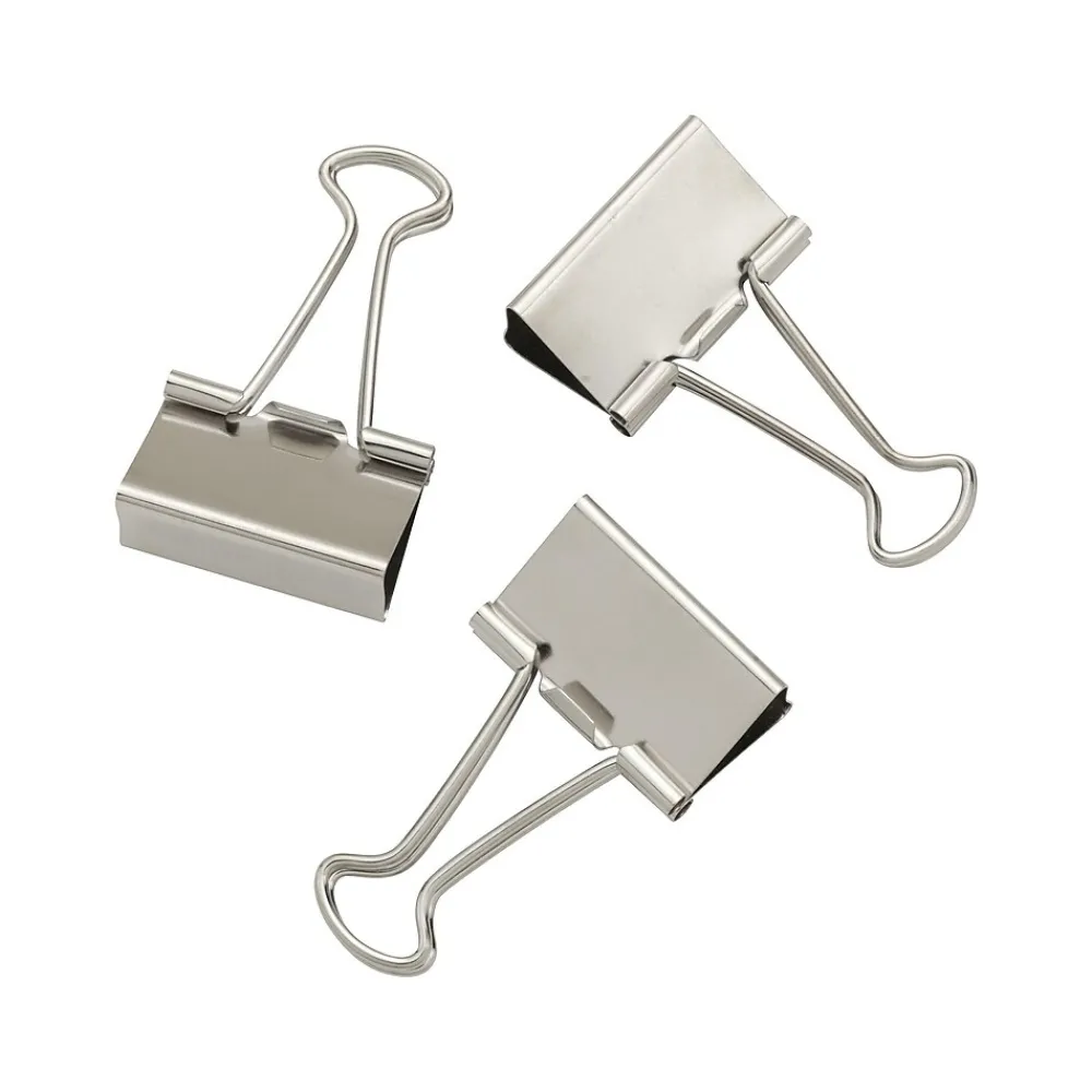 Clips & Fasteners|Staples Binder Clips, Medium, Satin Silver, 24/Pack (21600)