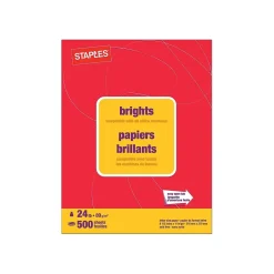 Multipurpose Paper*Staples Brights Multipurpose Paper, 24 lbs., 8.5" x 11", , 500/Ream (20104) Red