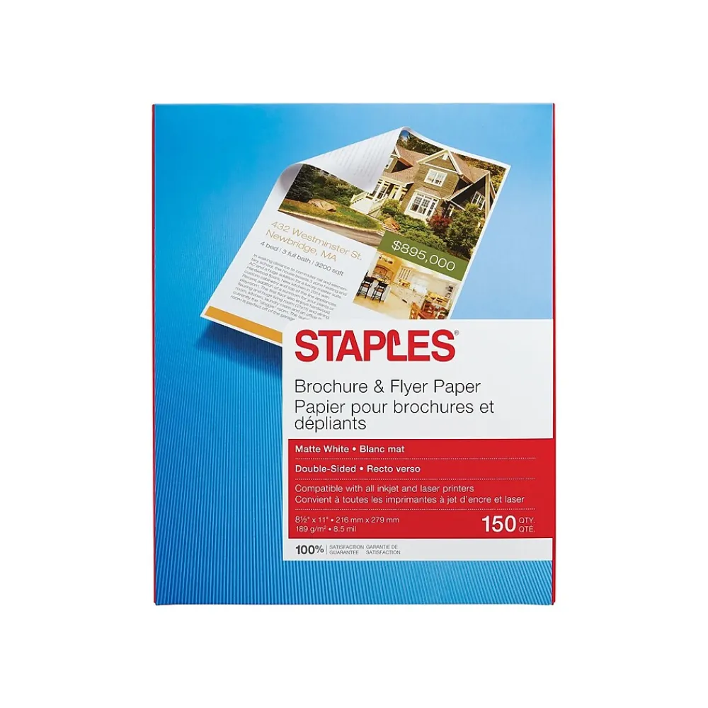 Multipurpose Paper*Staples Brochure & Flyer 8.5" x 11" Multipurpose Paper, 150/Ream (12488)