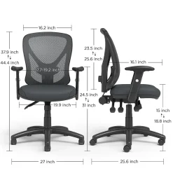 Office Chairs*Staples Carder Ergonomic Fabric Swivel Computer and Desk Chair, Black (24115-CC)