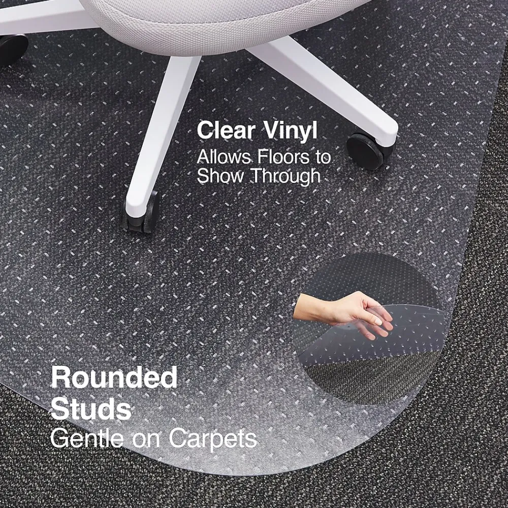 Chair Mats*Staples ® Carpet Chair Mat, Medium-Pile, Clear (28594)