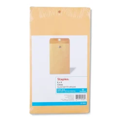 Sale Staples Clasp #1 Kraft Catalog Envelope, 6" x 9", Kraft, 12/Pack (19003/594411)