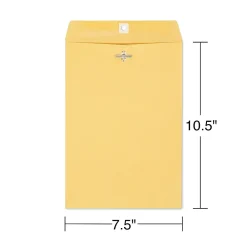 Discount Staples Clasp & Moistenable Glue Kraft Catalog Envelopes, 7.5"L x 10.5"H, Brown, 100/Box (233577/19268)