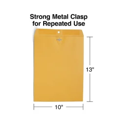 Clearance Staples Clasp & Moistenable Glue Kraft Catalog Envelopes, 10"L x 13"H, Brown, 250/Box (487494/17243)