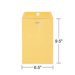 Staples Clasp & Moistenable Glue Kraft Catalog Envelopes, 6.5" x 9.5", Brown, 100/Box (534990/19815)