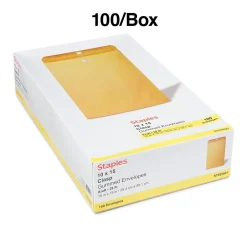 Discount Staples Clasp & Moistenable Glue Kraft Catalog Envelopes, 10