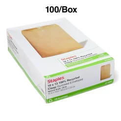 Staples Clasp & Moistenable Glue Catalog Envelopes, 10