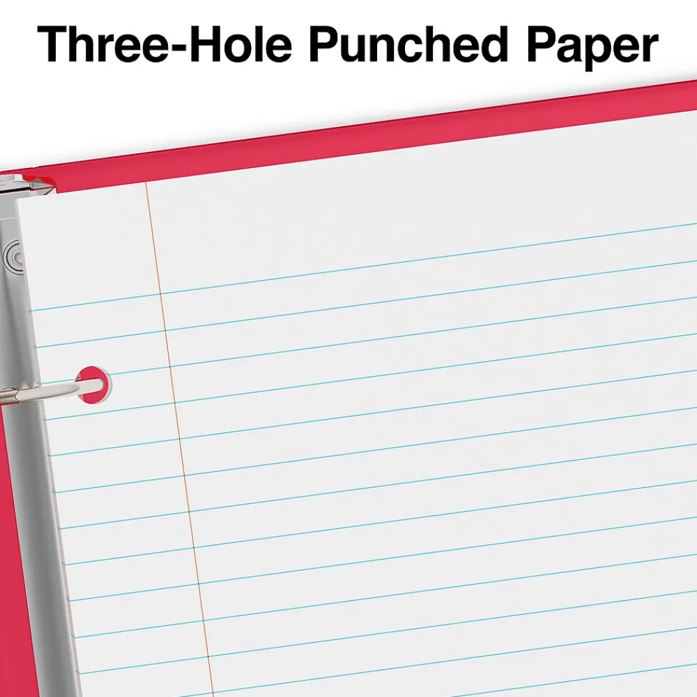 Filler Paper|Staples ® College Ruled Filler Paper, 5.5" x 8.5", 3-Hole Punched, White, 100 Sheets/Pack (ST12301D)