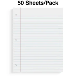 Filler Paper|Staples ® College Ruled Filler Paper, 8.5" x 11", 50 Sheets/Pack (ST22643D)