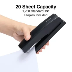 Staplers|Staples ® Combo Pack Desktop Stapler, 20-Sheet Capacity, Included, Black (ST24548/24548)