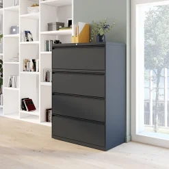 File Cabinets*Staples Commercial 4-Drawer Lateral File Cabinet, Letter/Legal Size, Lockable, 52.5