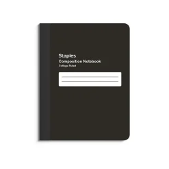Notebooks|Staples Composition Notebook, 7.5" x 9.75", College Ruled, 80 Sheets, (ST55083) Black