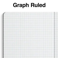 Composition Notebooks|Staples Composition Notebook, 7.5" x 9.75", Graph Ruled, 80 Sheets, /White (ST55069) Red