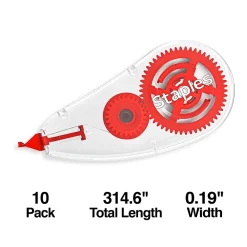Correction & White-Out|Staples Correction Tape, White, 10/Pack (ST59822/51666)