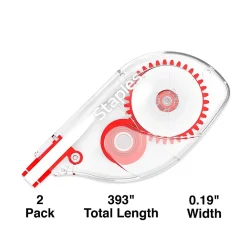 Correction & White-Out|Staples Correction Tape, White, 2/Pack (ST59818)
