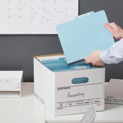 File Storage|Staples Corrugated File Box Lift Off Lid, Letter/Legal Size, White/Black, 20/Pack (3325010/3325007)