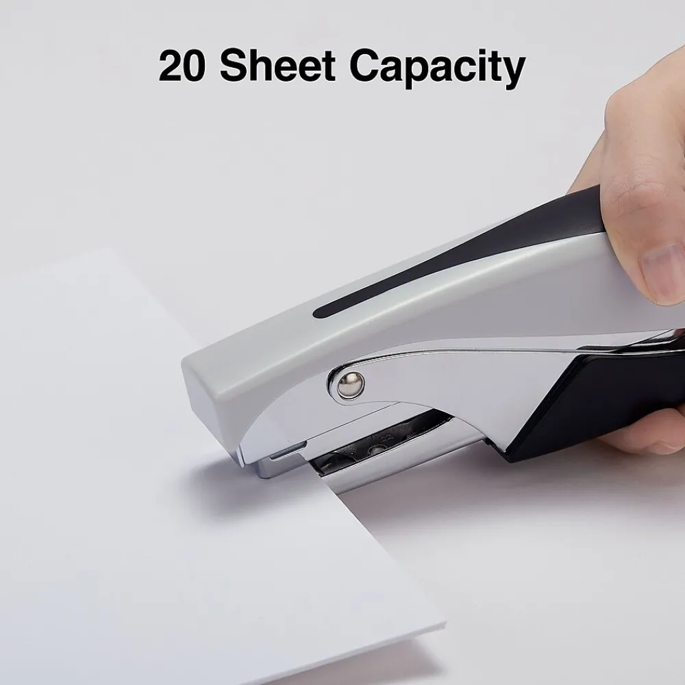 Staplers|Staples Deluxe Plier Stapler, 20 Sheet Capacity, Black/Gray (24546/17584)