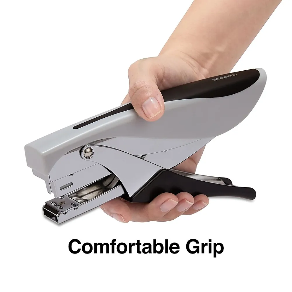 Staplers|Staples Deluxe Plier Stapler, 20 Sheet Capacity, Black/Gray (24546/17584)