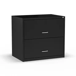 File Cabinets*Staples 2-Drawer Lateral File Cabinet, Letter/Legal Size, Lockable, 27.3"H x 29.8"W x 20.6"D, Black (ST52141-CC)