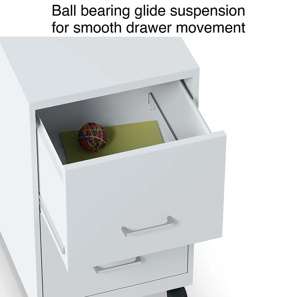 File Cabinets*Staples 2-Drawer Mobile Vertical File Cabinet, Letter Size, Lockable, 26.3"H x 14.3"W x 18.9"D, Gray (ST60053-CC) Platinum