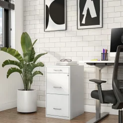 File Cabinets*Staples 3-Drawer Mobile Vertical File Cabinet, Letter Size, Lockable, 26.9