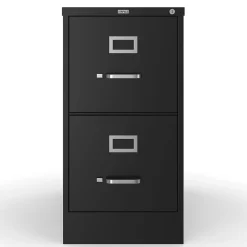 File Cabinets*Staples 2-Drawer Mobile Vertical File Cabinet, Letter Size, Lockable, 29"H x 15"W x 25"D, Black (59555/25420)
