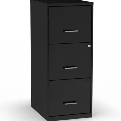 File Cabinets*Staples 3-Drawer Vertical File Cabinet, Letter Size, Lockable, 34.9"H x 14.3"W x 18.9"D, Black (ST52151-CC)