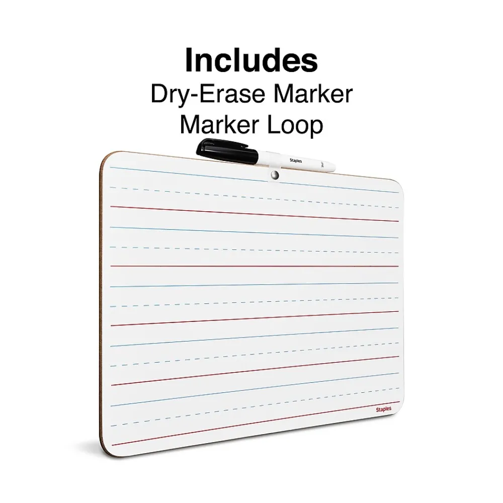 Dry Erase*Staples Dry-Erase Learning Board, 8.9" x 11.8" 12/PK