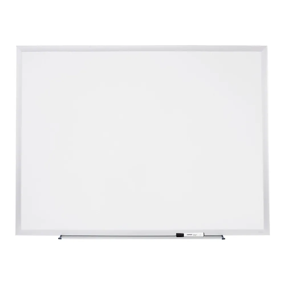 Dry Erase*Staples Durable Magnetic Porcelain Dry-Erase Whiteboard, Aluminum Frame, 4' x 3' (52467/28331)