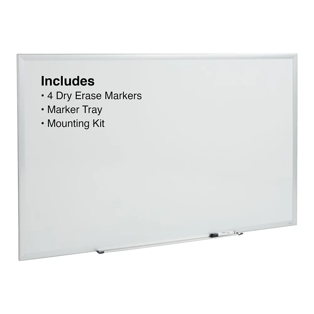 Dry Erase*Staples Durable Magnetic Porcelain Dry-Erase Whiteboard, Aluminum Frame, 4' x 3' (52467/28331)